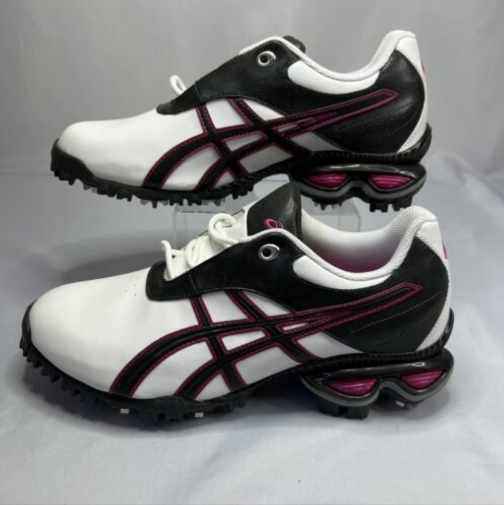 Asics Womens Golf Shoes Cleats P082Y GEL-Linksmaster White/Pink
